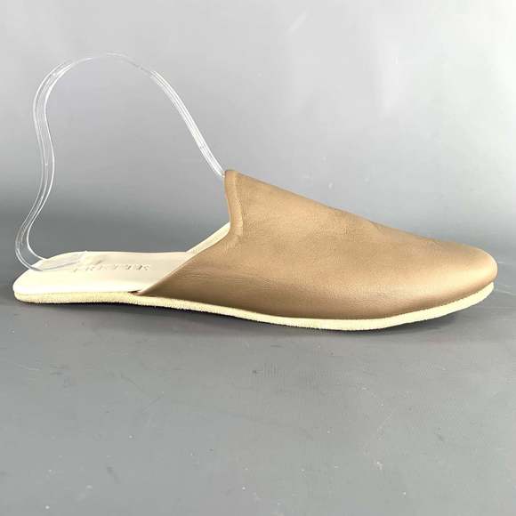 FRETTE Grey Taupe Leather Slippers Loafers - Picture 2 of 9